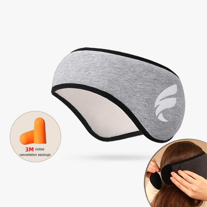Masque de sommeil occultant pour relaxer, bandeau en peluche, bandeau de couchage en coton pour hommes et femmes, protège-oreilles Anti-bruit
