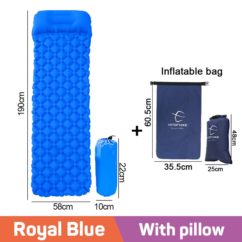 Inflatable Camping Mat Ultralight Sleeping Pad Air Mattresses Portable Outdoor Travel Folding Cushion Bed for Hiking Trekking: Standard A