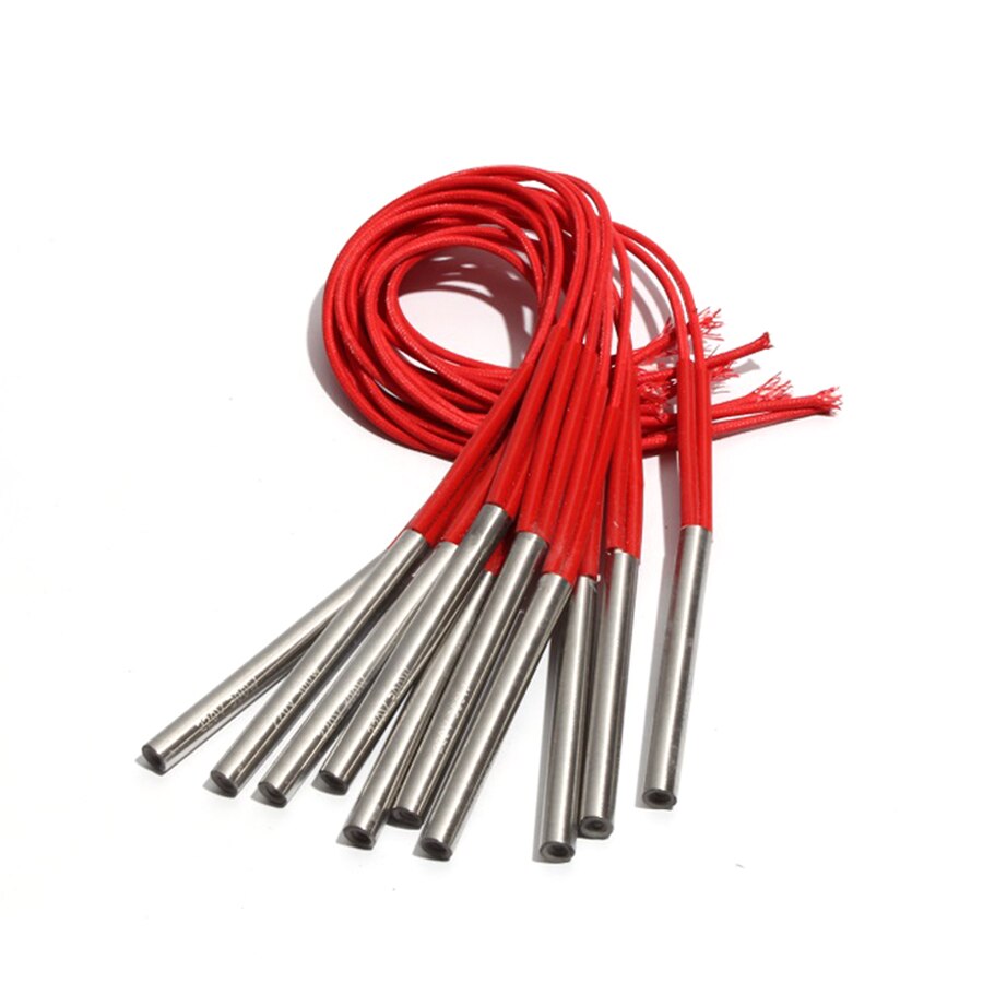 10PCS 8.5mm 50~60mm 201SUS Single Head Dual Heating Tube Cartridge Heater Cylindrical 110V/220V/380V 100W/110W/120W