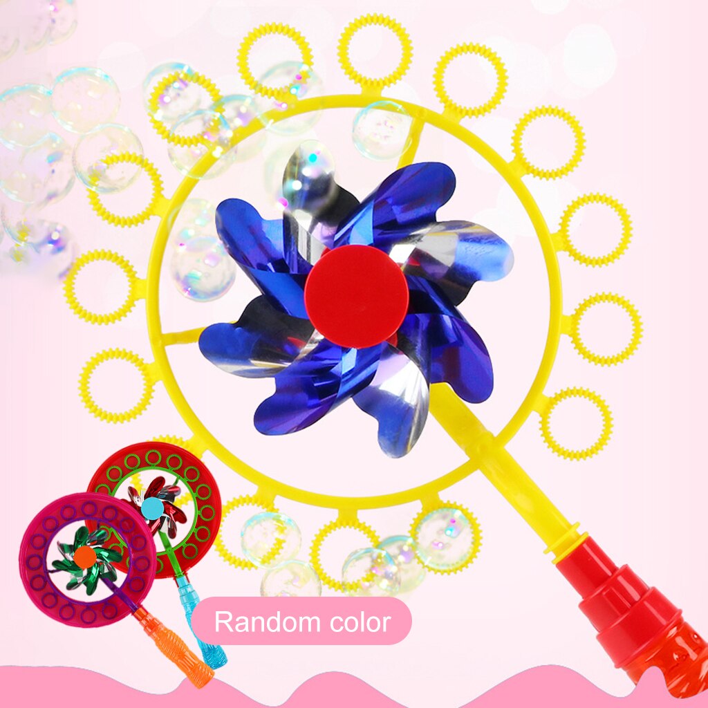 Grappige Kleurrijke Outdoor Bubble Blower Machine Grote Bubble Zeep Gereedschap Speelgoed Windmolen Maken Blower Bellen Machine Speelgoed Leveringen
