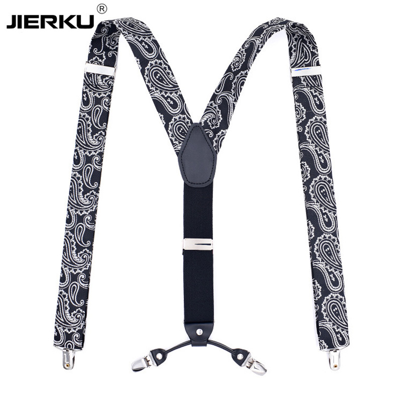 JIERKU Jarretel Man Bretels 4 Clips Suspensorio N Broek Riem riem Vader/Echtgenoot CRBD4C1107
