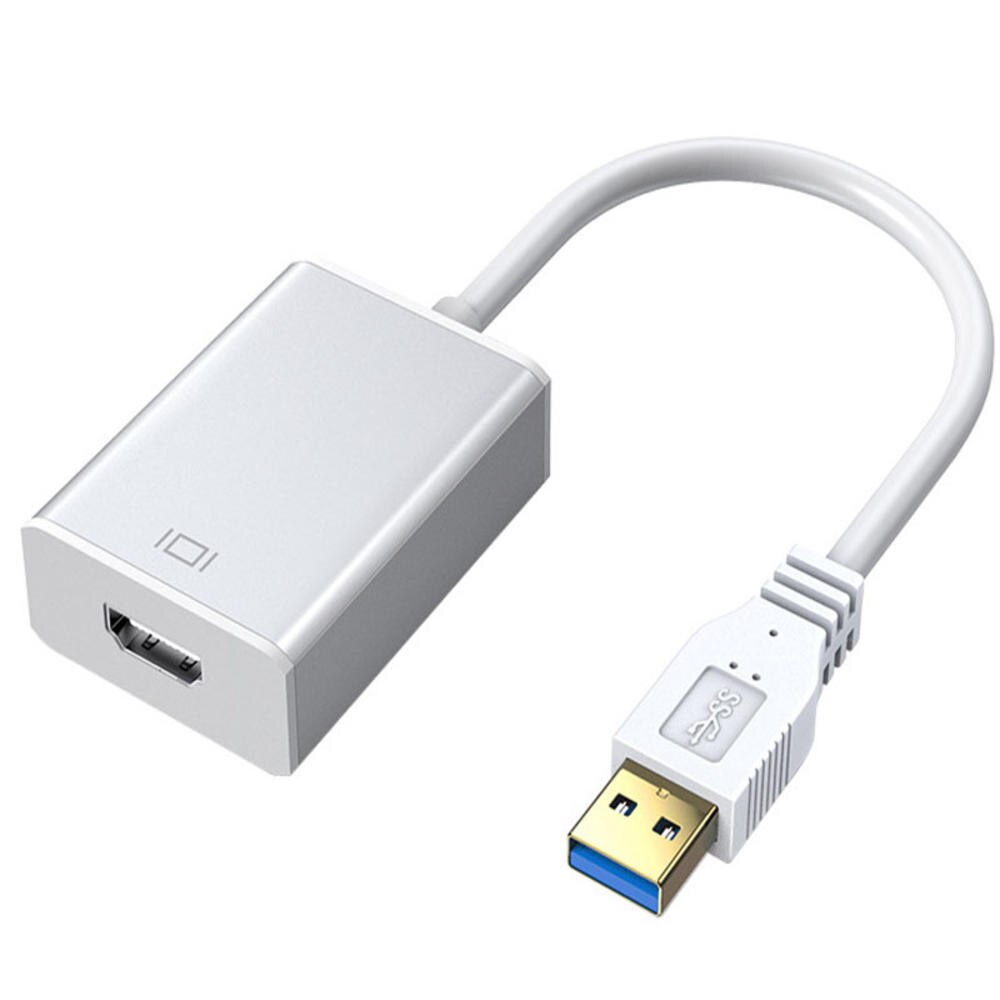 Usb 3.0 Naar Vga Adapter Met Audio Kabel Hdmi-Compatibel Splitter Naar Vga Converter Digitale Analoge Hd 1080P voor Pc Laptop Tablet: White