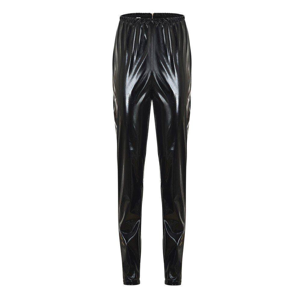 Vrouwen Leggings Rits Kunstleer Club Party Skinny Shiny Broek Broek Mode Toevallige Effen Kleur Broek 2.25