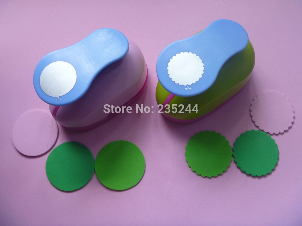 2 inch Wave Circle and Circle craft punch set Punch Craft Scrapbooking school Paper Puncher eva hole punch 2PCS