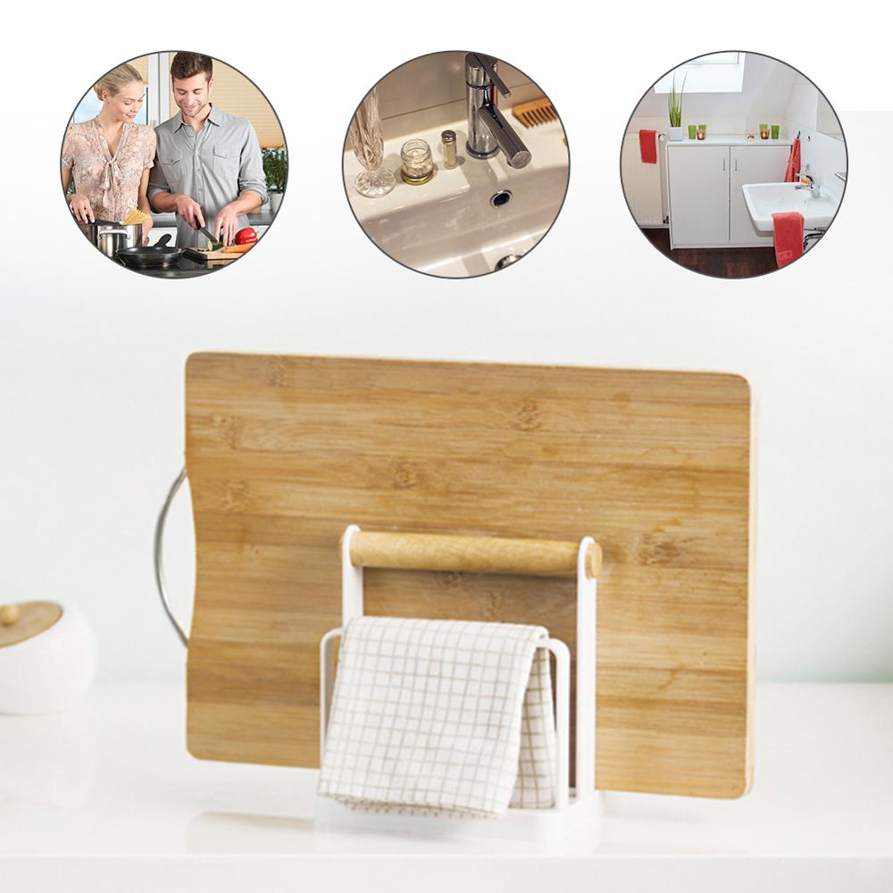 3-Slot Keuken Snijplank Opslag Met Houten Handvat Rekken Vegen Hakmes Pot Deksel Plank Vegen Rack Snijden boards