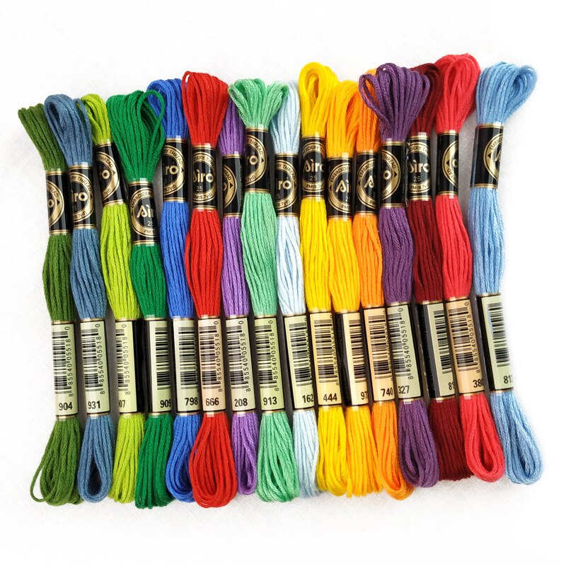 50pcs 8 Meters Embroidery DIY Silk line Cross Stitch Cotton Sewing Thread Floss Kit DIY Sewing Tools