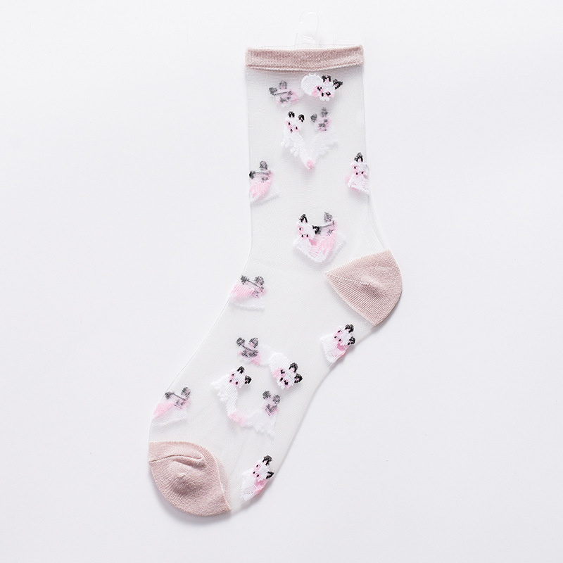 Calcetines sexis de rejilla de encaje de fibra mixta transparente elástico tobillo hilo de red calcetines finos para mujer 1 par = 2 uds: Borgoña