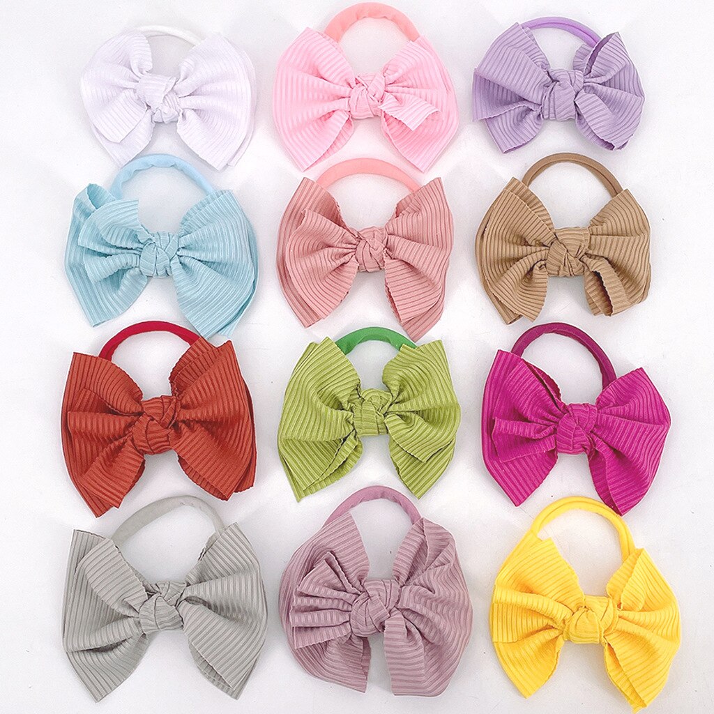 3 Stks/set Baby Haar Strikken Nylon Hoofdband Voor Meisjes Schattige Kinderen Zachte Elastische Nylon Haarband Kinderen Haar Accessoires Kids hoofddeksels