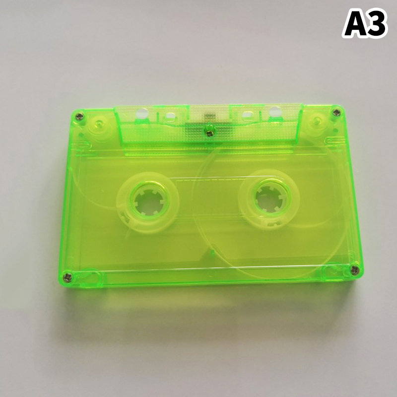 Popular Cassette Tape Transparent Storage Box Audio Magnetic Recording Blank Tape Case Dustproof Box 1Pc: light yellow