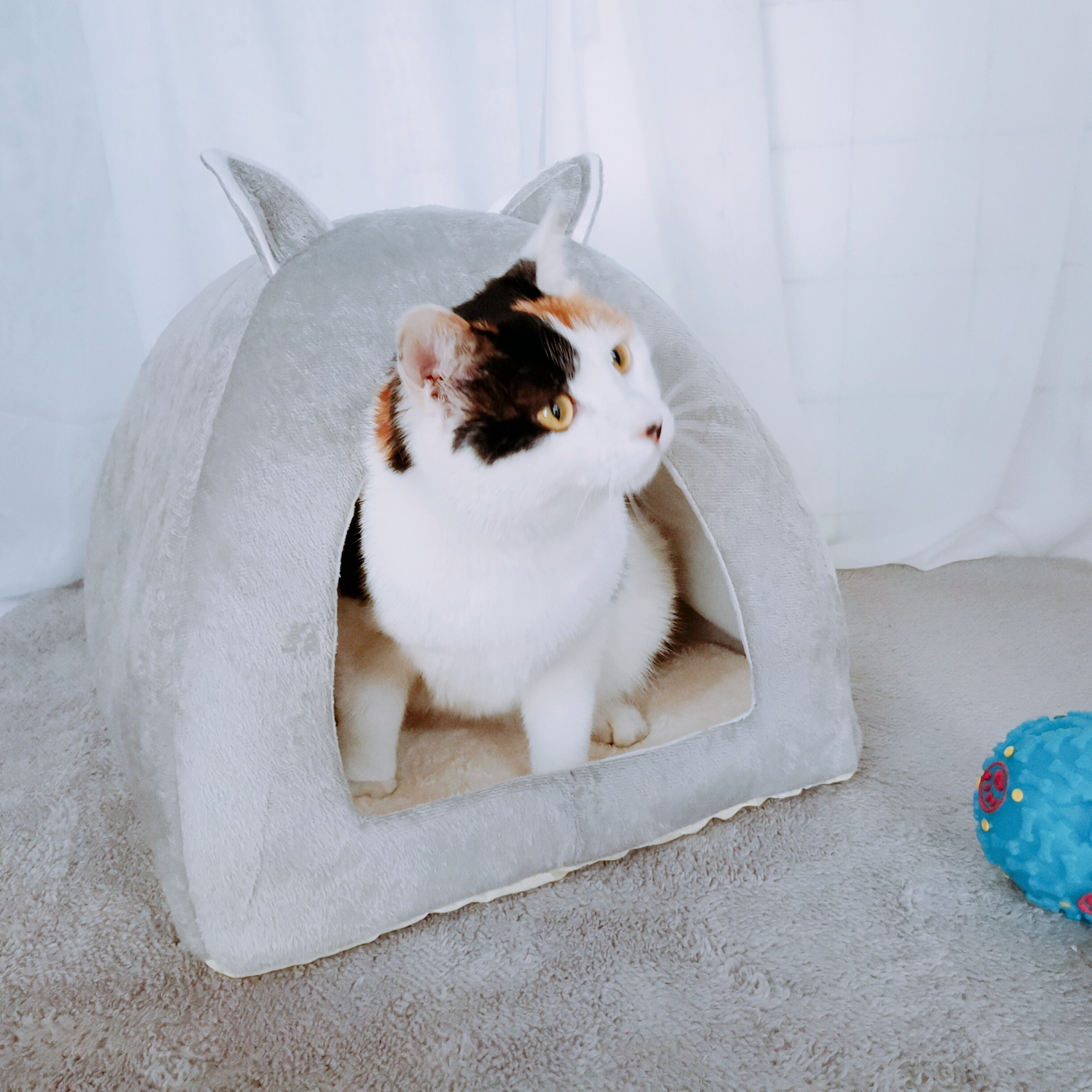 Pet Dog Bed Indoor Kitten House Warm Small for cats Dogs Nest Collapsible Dog Cave Sleeping Plush Mats Soft Dog House