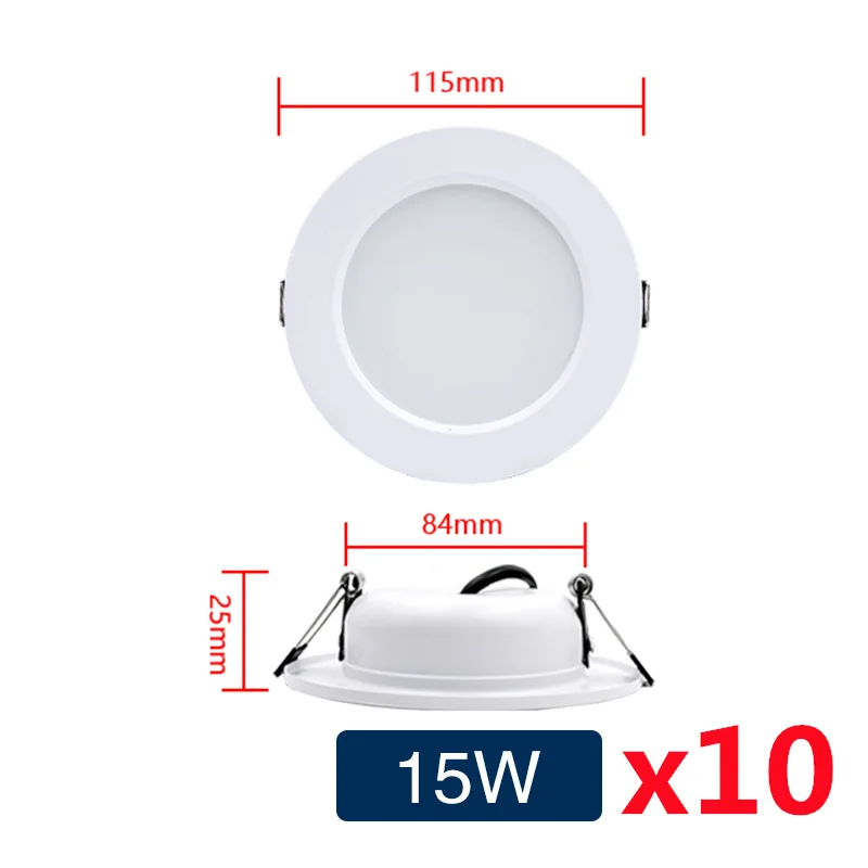 10pcs/lot LED Downlight 5W 9W 12W 15W 18W Recessed Round Led Ceiling Lamp AC110V 220V DC12V 24V Indoor Lighting Warm/Cold White: green / 1w / Beige
