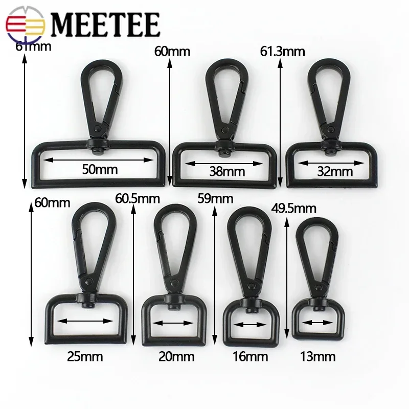 30Pcs 16/20/25/32/50mm Metal Bag Buckles for Webbing Belt Strap Swivel Lobster Clasp Handbag Trigger Snap Hook DIY Clip Buckle