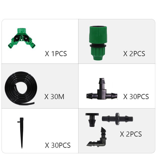 Automatic Drip Irrigation System Garden Irrigation Systems Watering Kits with Adjustable Dripper: 30M