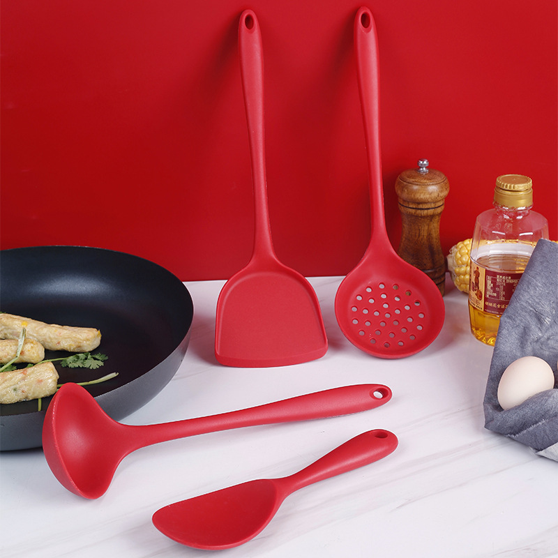 4 Stuks Siliconen Kookgerei Set Keukengerei Koken Sets Gadgets Gereedschap Pan Schop Lepel Spatel Anti-aanbak Keuken Koken Tool