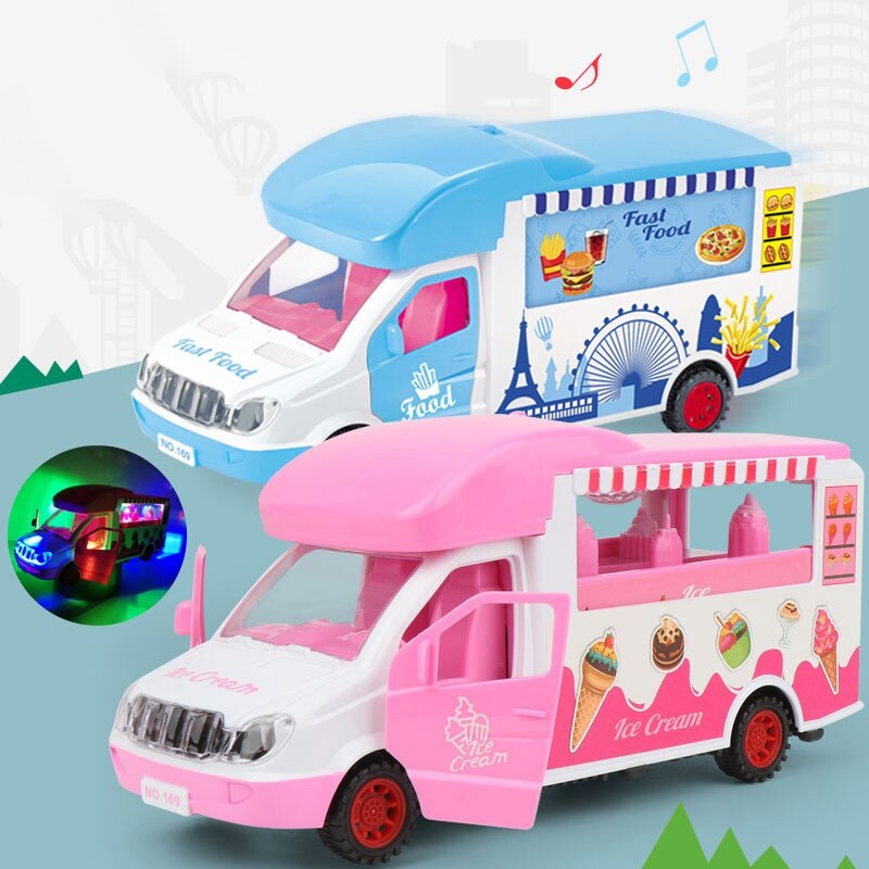 Electric Ice Cream Bar Universal Dining Car Toy Kit DIY Educational Music Projects with Lights Children