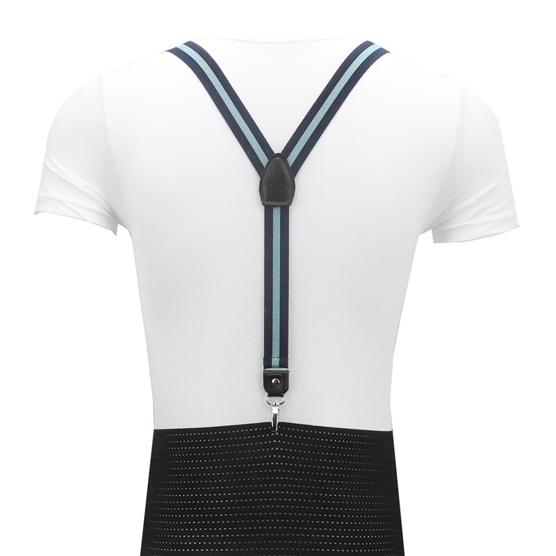 3 haken Gesp Zwart Lederen heren Bretels 2.5cm Breedte vrouwen Broek Verstelbare Bretels