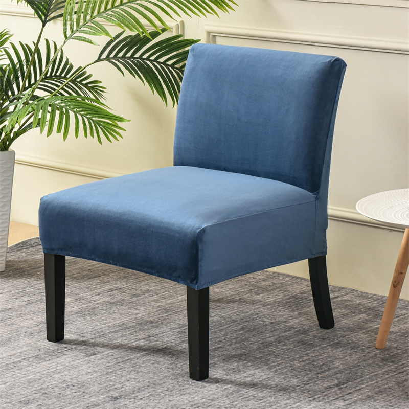 Velvet Accent Chair Cover Without Arm Pink Chair Slipcover Nordic Stretch Armless Chair Covers Elastic Furniture Protector Cover: A15 Chair Cover