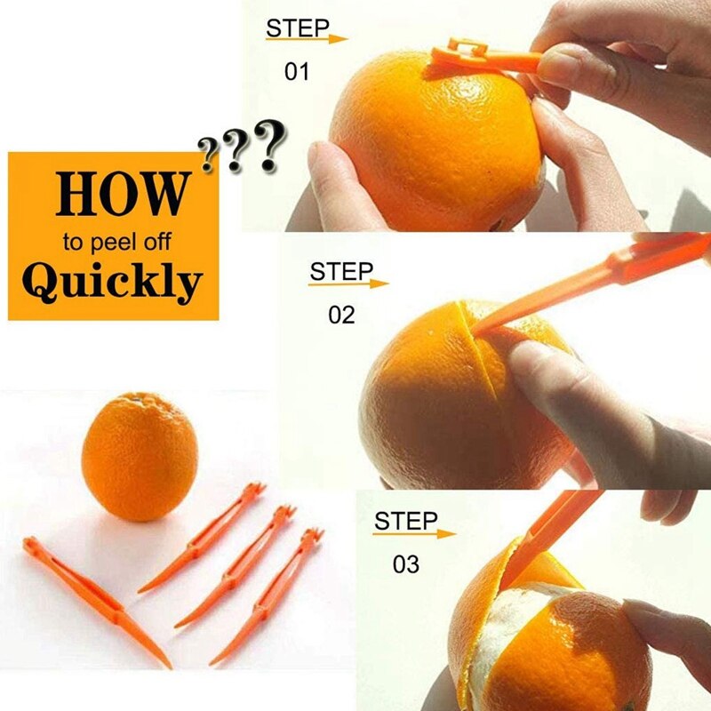 Orange Peeler Tools Citrus Peel Cutter Plastic Easy Fruit Slicer Cutter Lemon Peeler Opener Remover Fruit
