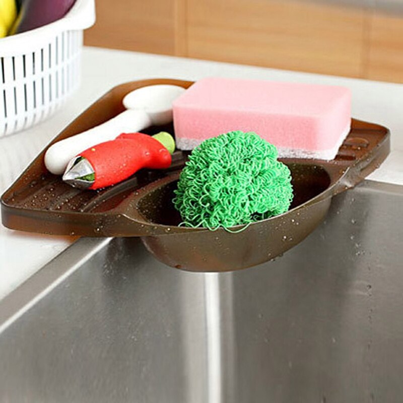 Sponge Sink Corner Shelf Draining Rack Wall Cuisine Dish Rack Drain Kitchen Sink Corner Draining Rack Storage Rack