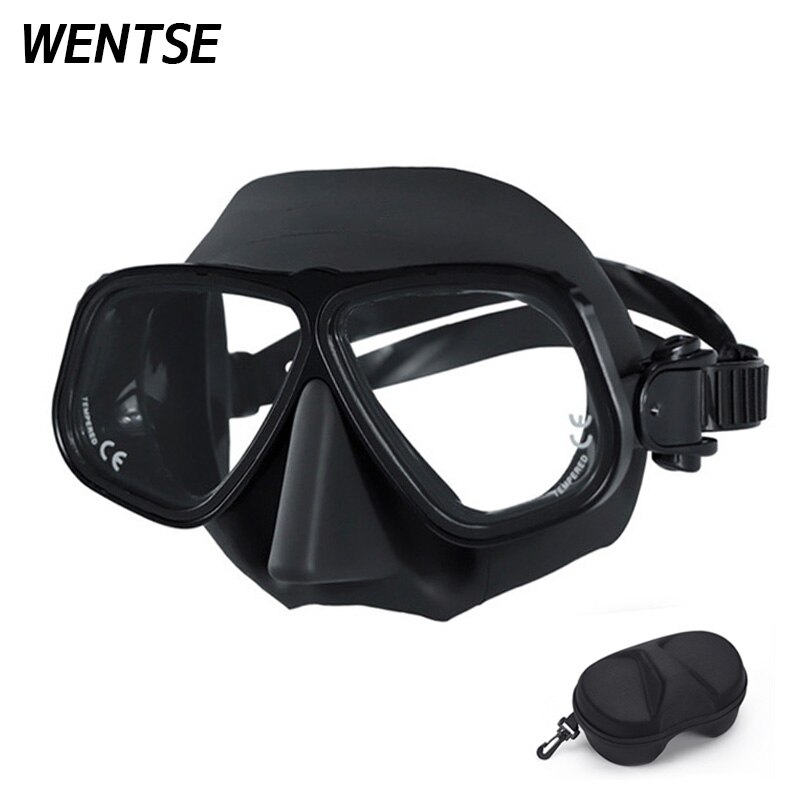 Color Alloy frame free diving goggles scuba full face mask wet tube kit Snorkeling equipment Ultra low volume Free-dive: All back 01