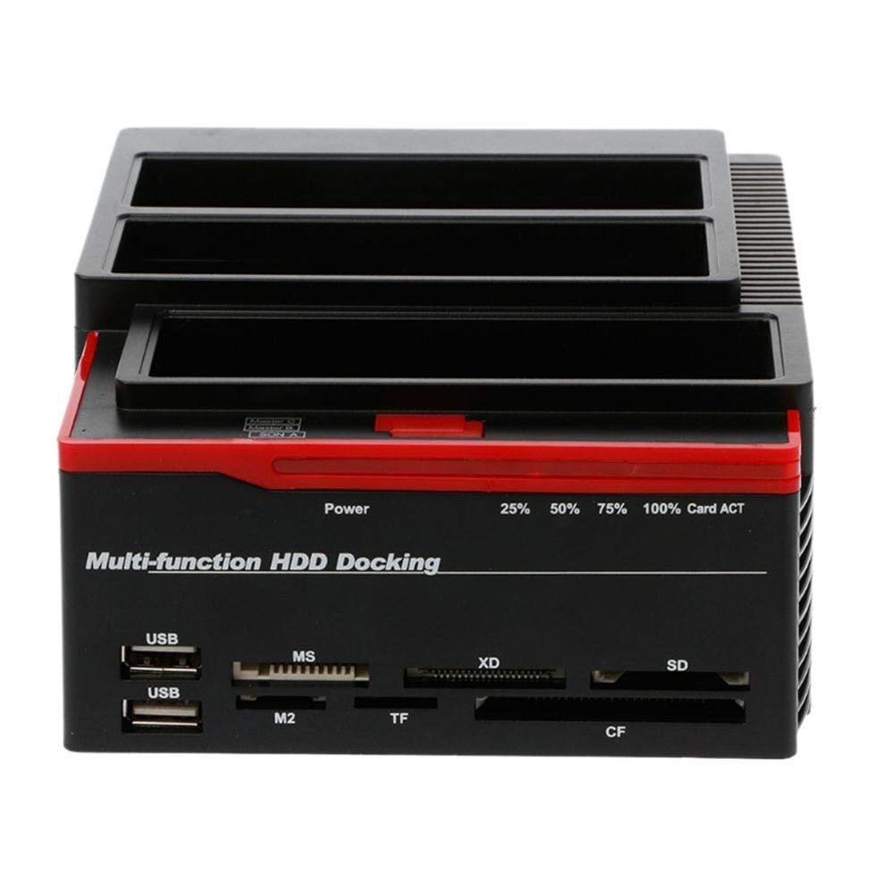 Todo en 1 USB 3,0 a SATA IDE disco duro externo de alta velocidad lector de tarjetas multifuncional HDD Base UK/US/EU plug