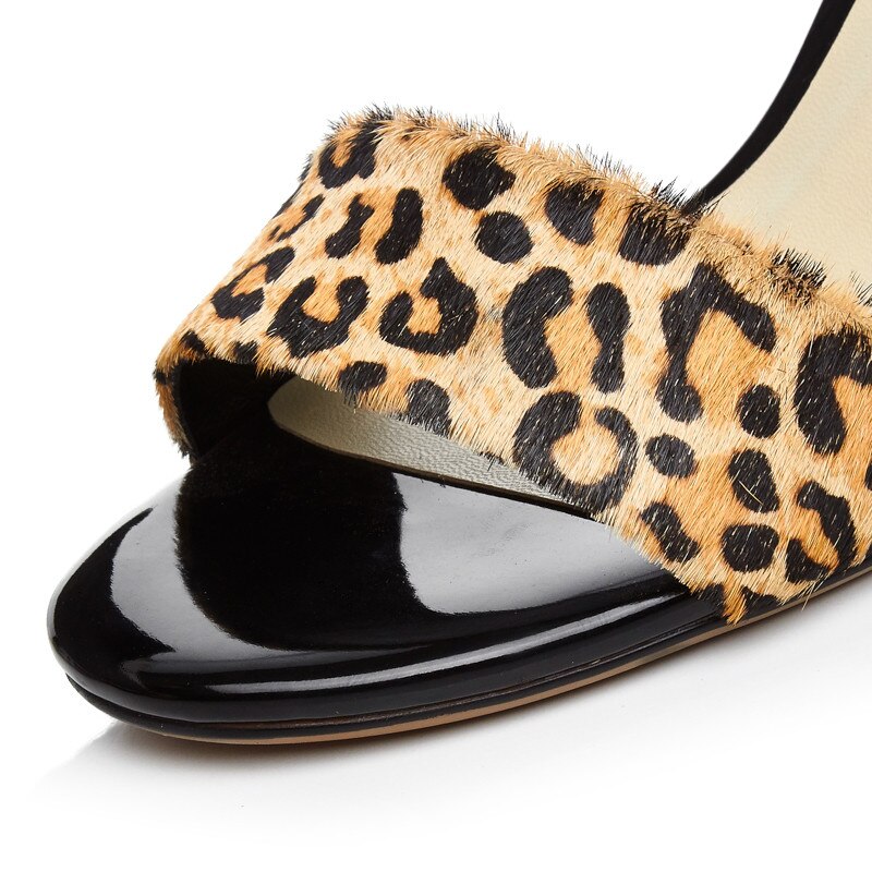 MORAZORA suède sandalen vrouwen paard haar unieke hoge hak sandalen Luipaard zomer partij bruiloft schoenen vrouw