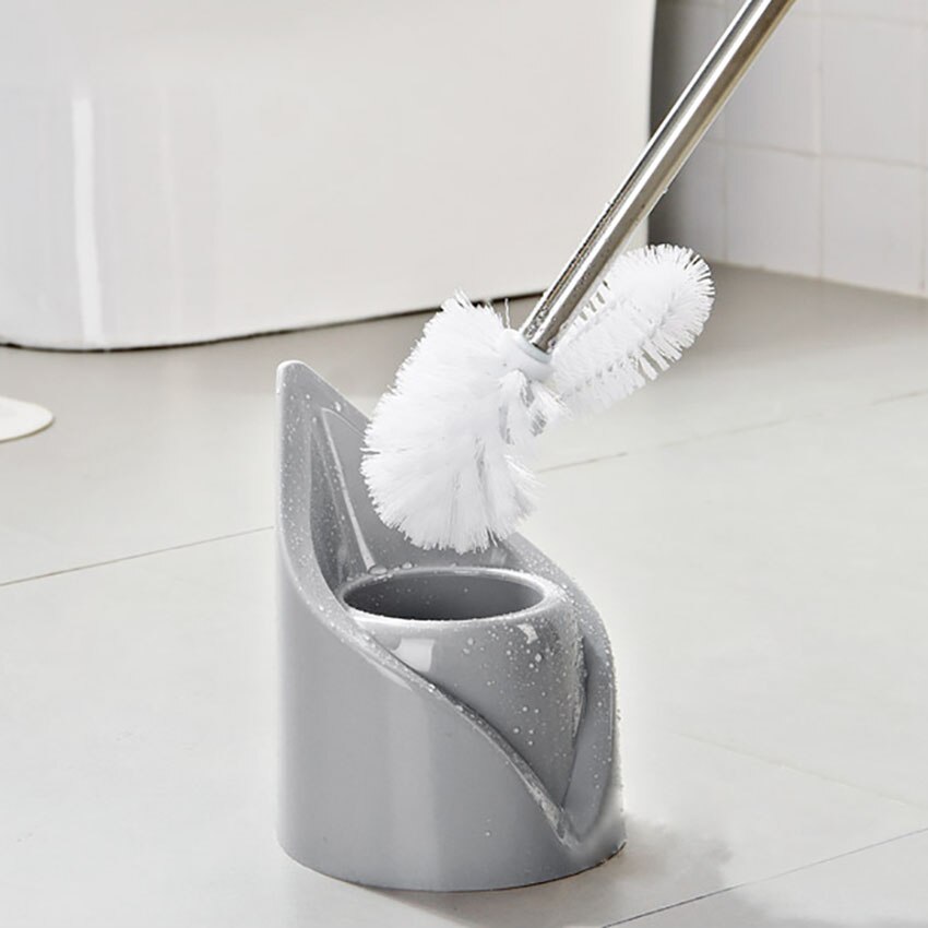 Stainless Steel Toilet Brush Holder Set With Base Cleaning Home Bathroom Hardware Kitchen Handheld Tool Cleaner Multi-function
