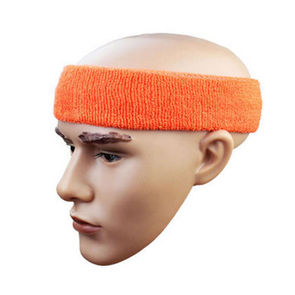 Aolikes top bomuld håndklæde klud sport svedbånd yoga hårbånd hoved svedbånd pandebånd sportssikkerhed: Orange