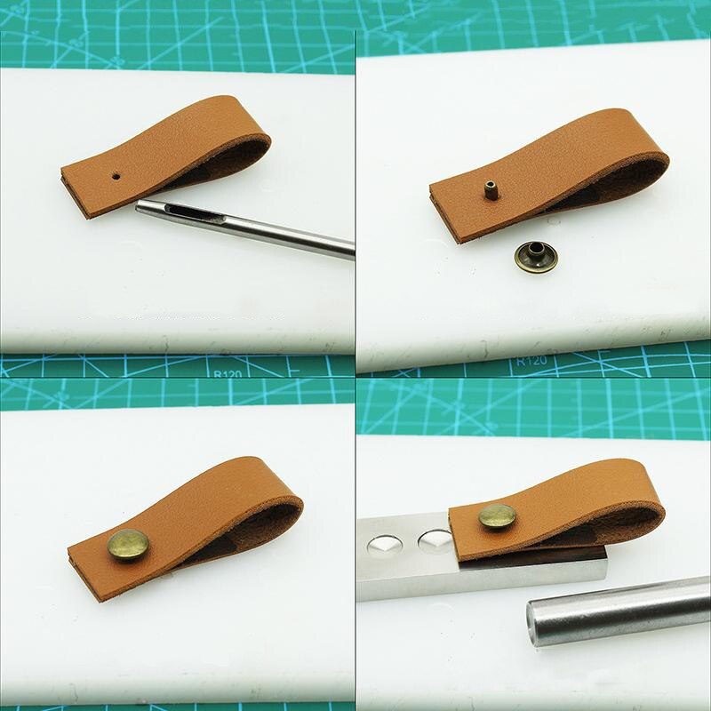 5pcs/set Leather Craft Punch Tools Double Rivet Leathercraft Mushrooms Nails DIY Panels Snap Fastener Installation 8mm-15mm
