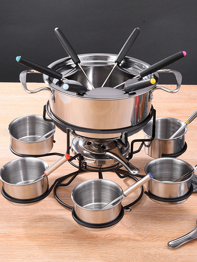1 Set Alcohol Stove Cheese Fondue Pot Alcohol Stove Cheese Fondue Stove Fondue Ice Cream Cheese Fire Boiler DIY Heating Stove