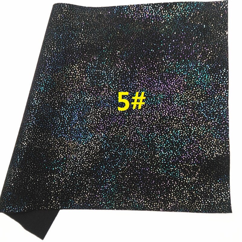 Black Glitter Leer, Stippen Gedrukt Glitter Stof, iriserende Synthetisch Leer Voor Boog A4 21X29Cm Twinkling Ming KM276: 5