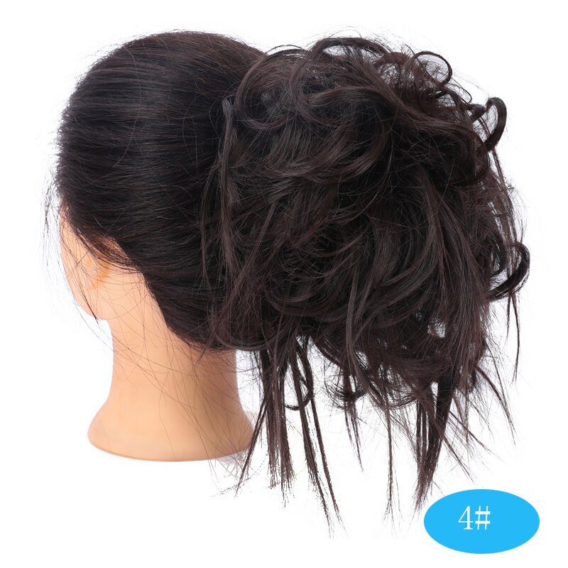 AOOSOO 7 pulgadas moño desordenado moño Tousled diadema elástica Chignon Pelo Rizado Scrunchie Updo cubierta sintético cabello para mujeres: 4