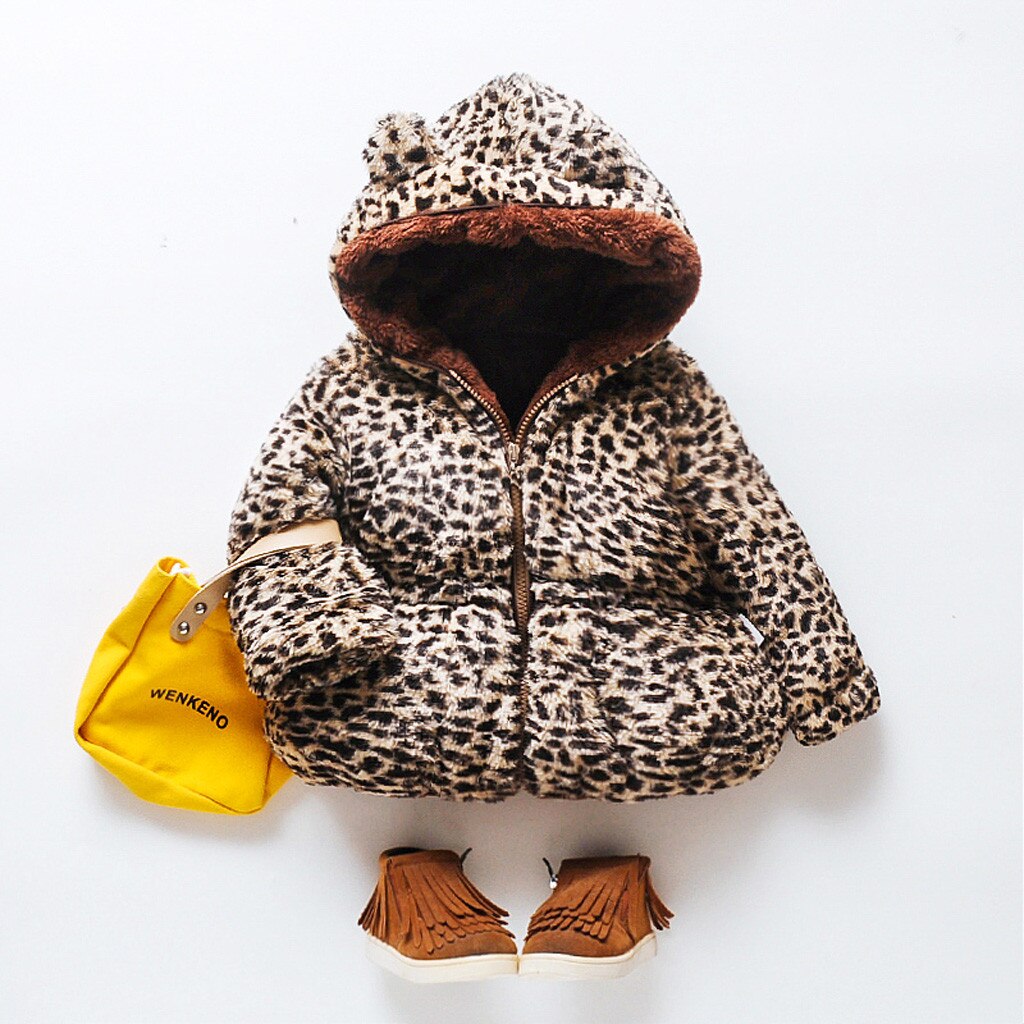1-3 anos criança grils casacos crianças bebê velo bonito orelha zíper grosso com capuz casaco quente outwear inverno roupas da menina do bebê