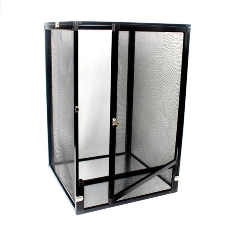203F Transparante Insect Habitat Kooi Reptiel Fokkerij Doos Aluminium Reptiel Voeden Container Voor Spider Kikker Cricket