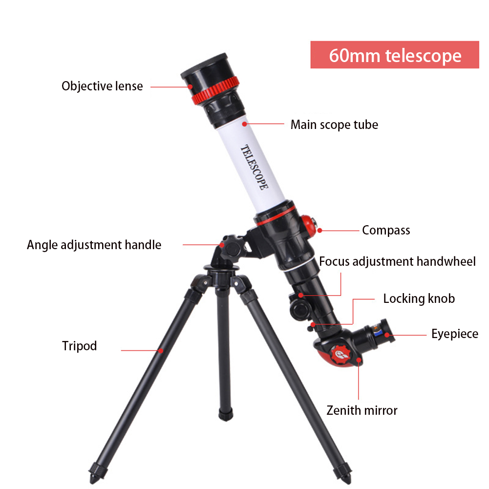 Telescopio astronómico para observación de estrellas, Monocular espacial HD, ocular de gran aumento, binoculares potentes