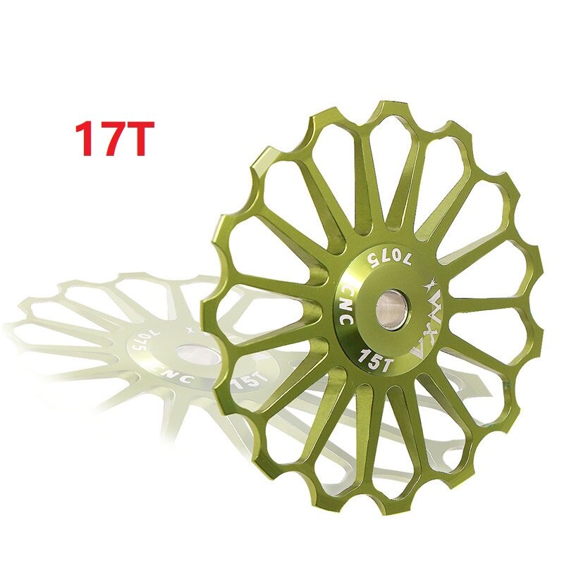 MTB Rennrad Keramik Pulley Schaltwerk Keramik Lager 8-17T Hinten Pulley Jockey Rad Bike Lager jockey Rad: Green 17T