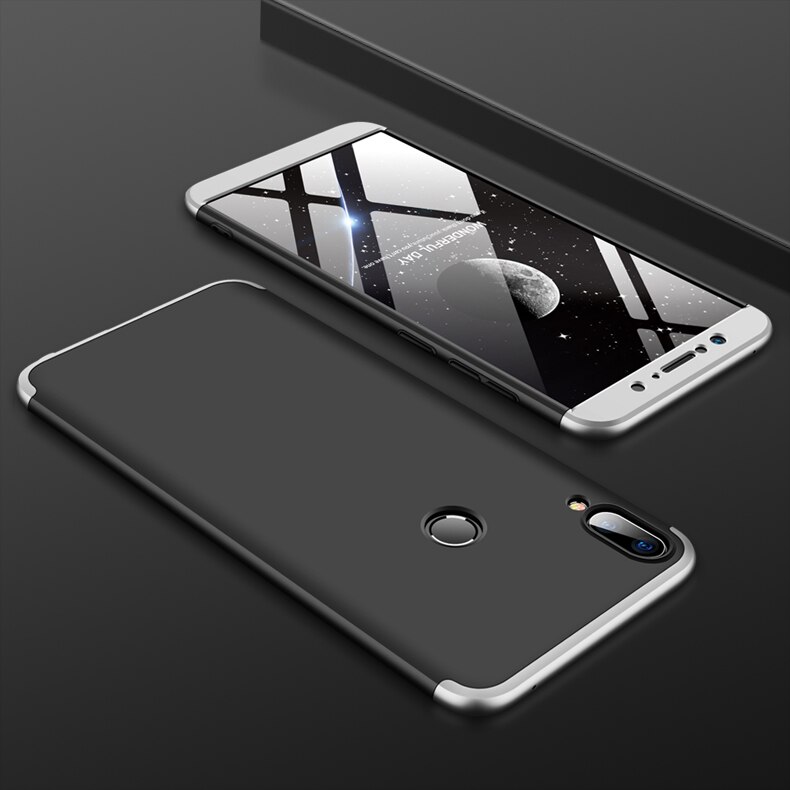 Luxe 360 volledige beschermings-proof armor hybride anti-klop harde pc-hoes voor asus zenfone max pro  (m1) zb601kl zb602kl- hoes: Voor asus  zb602kl / Zwart met zilver