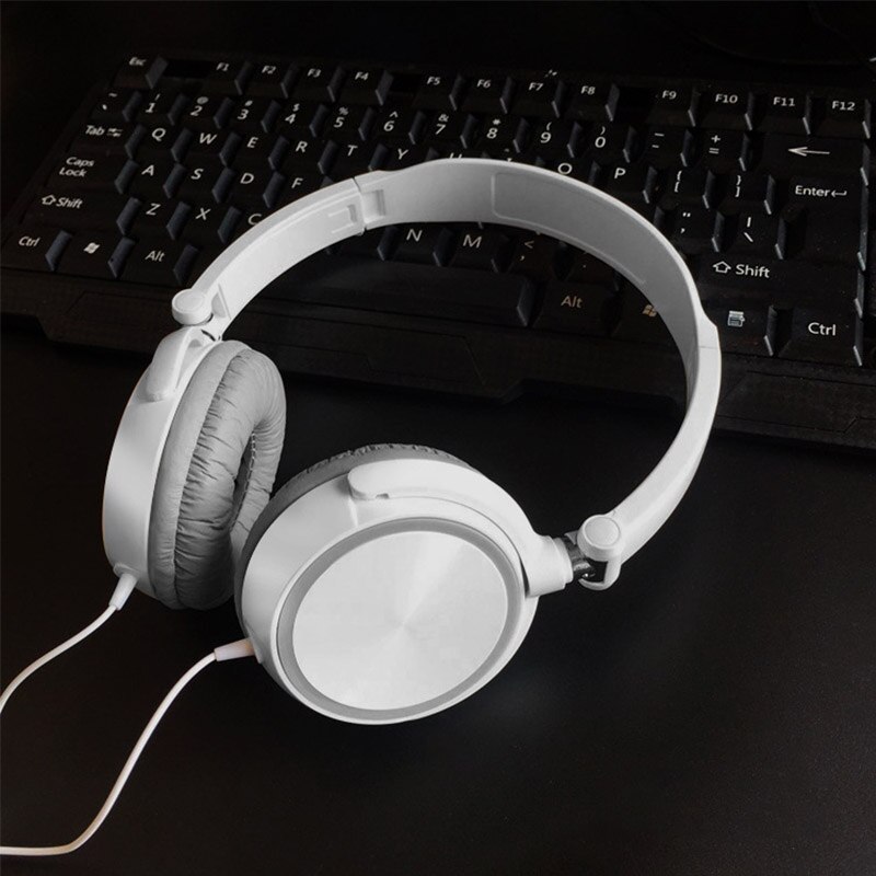 Wired Headset Gamer PC 3.5mm Headsets No Mic Surround Sound HD Microphone Gaming Overear Laptop Tablet: White no mic