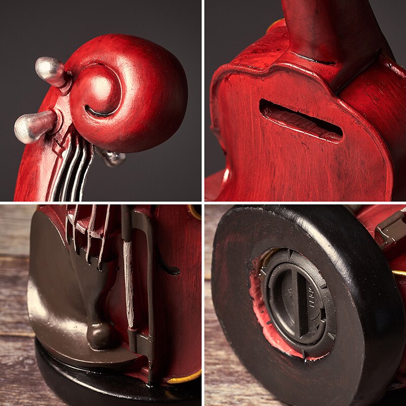 Antique Home Decor Retro Resin Musical Instrument Model Nostalgia Ornament Crafts Antique Musical Instrument Figurines Souvenirs