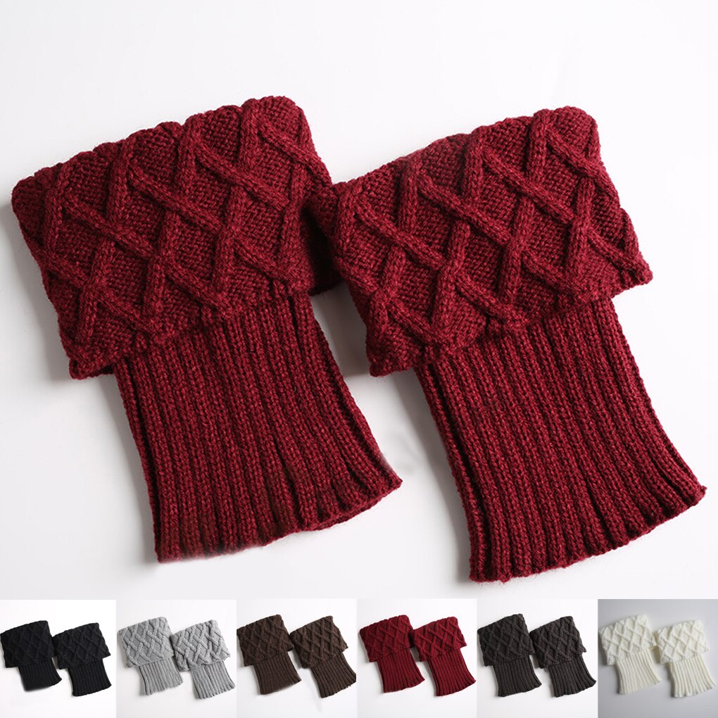 1 Pair Women Girls Crochet Boot Cuffs Knit Toppers Boot Socks Winter Leg Warmers