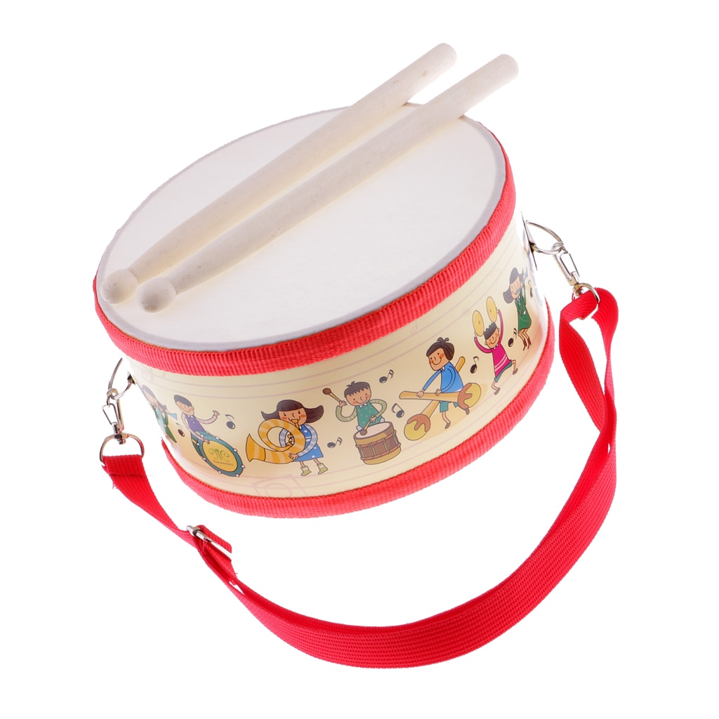 Children Hand Drum Tom Tom Marching Drum with Drumstick Strap 8inch