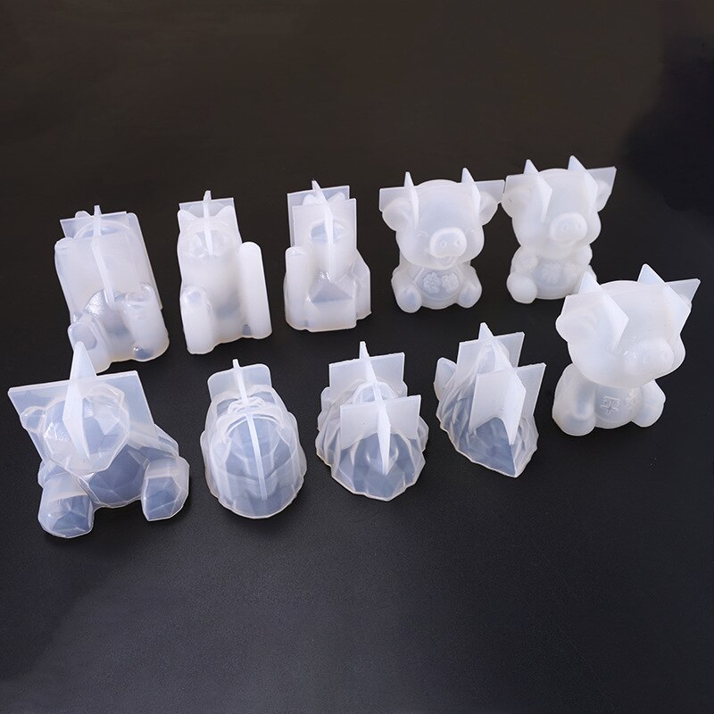 3d geométrico urso gato leão silicone molde para chaveiro pingente animal molde decoração mesa jóias ferramentas fazendo acessórios