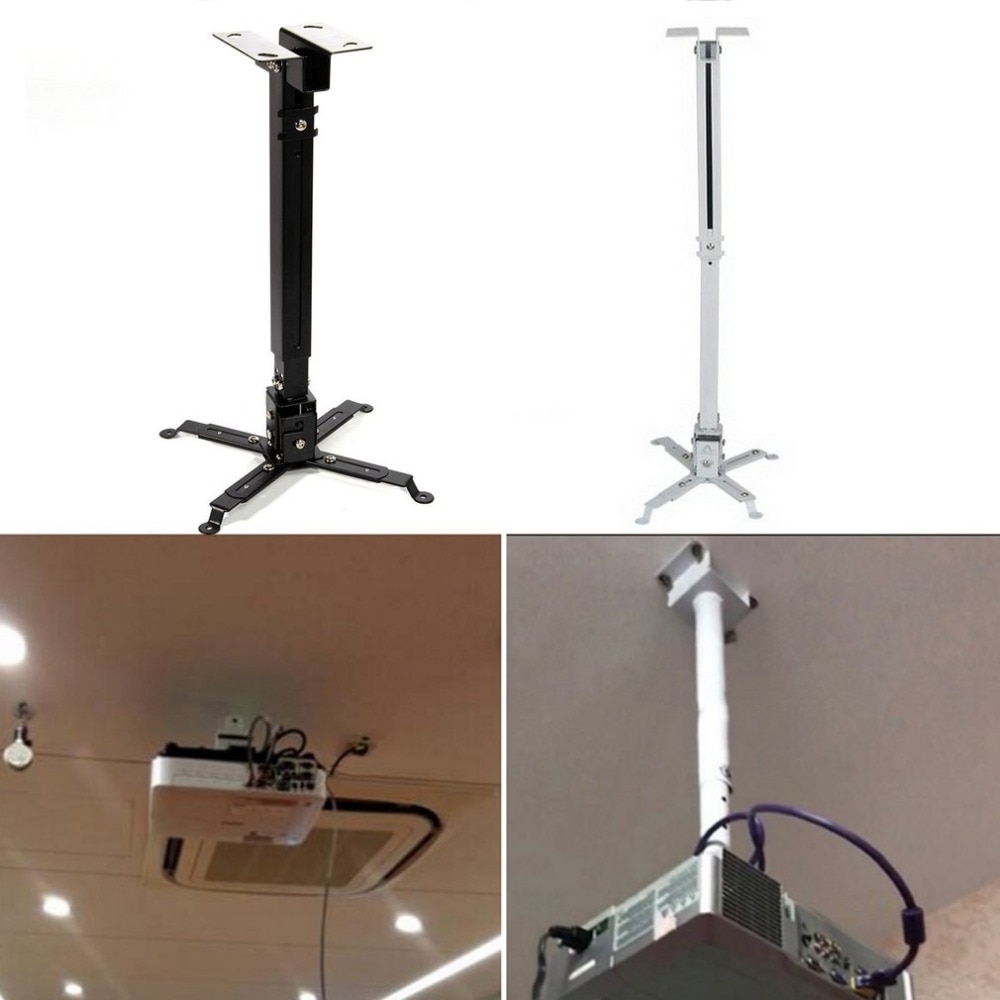 Hållbar projektor takfäste universal led projektor hållare hållare justerbar 43-65cm hängande fäste svängbar hållare