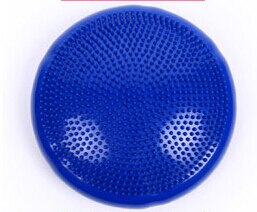 Opblaasbare buis + balanceren bal yoga massage kussen balancing pad soft balancing wiel versterken: Blauw