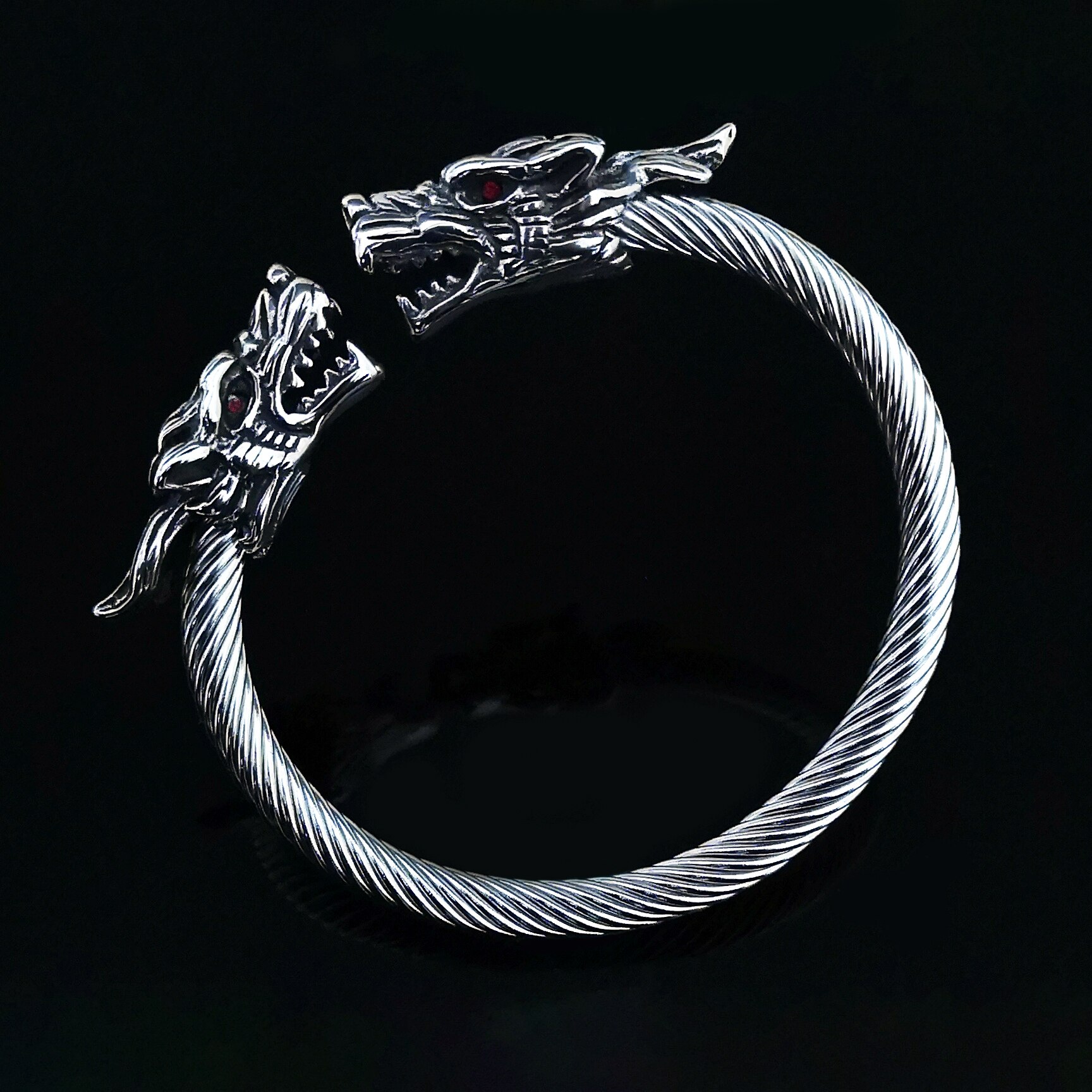 Vargarmband i rostfritt stål smycken tillbehör vikingarmband herrarmband manschett armband kvinnligt armband