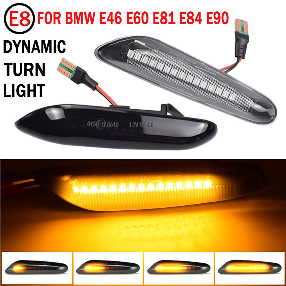 För bmw  e60 e90 e91 e81 e83 e88 e92 e82 e46 dynamisk repeater sidomarkör spegel indikator blinker flödande led blinkers