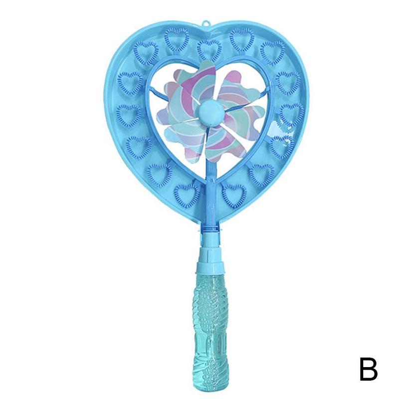 Bubble Wand Vijf Gat Multi-Bubble Hartvormige Windmolen Bubble Wand Kinderen Bubble Speelgoed: B