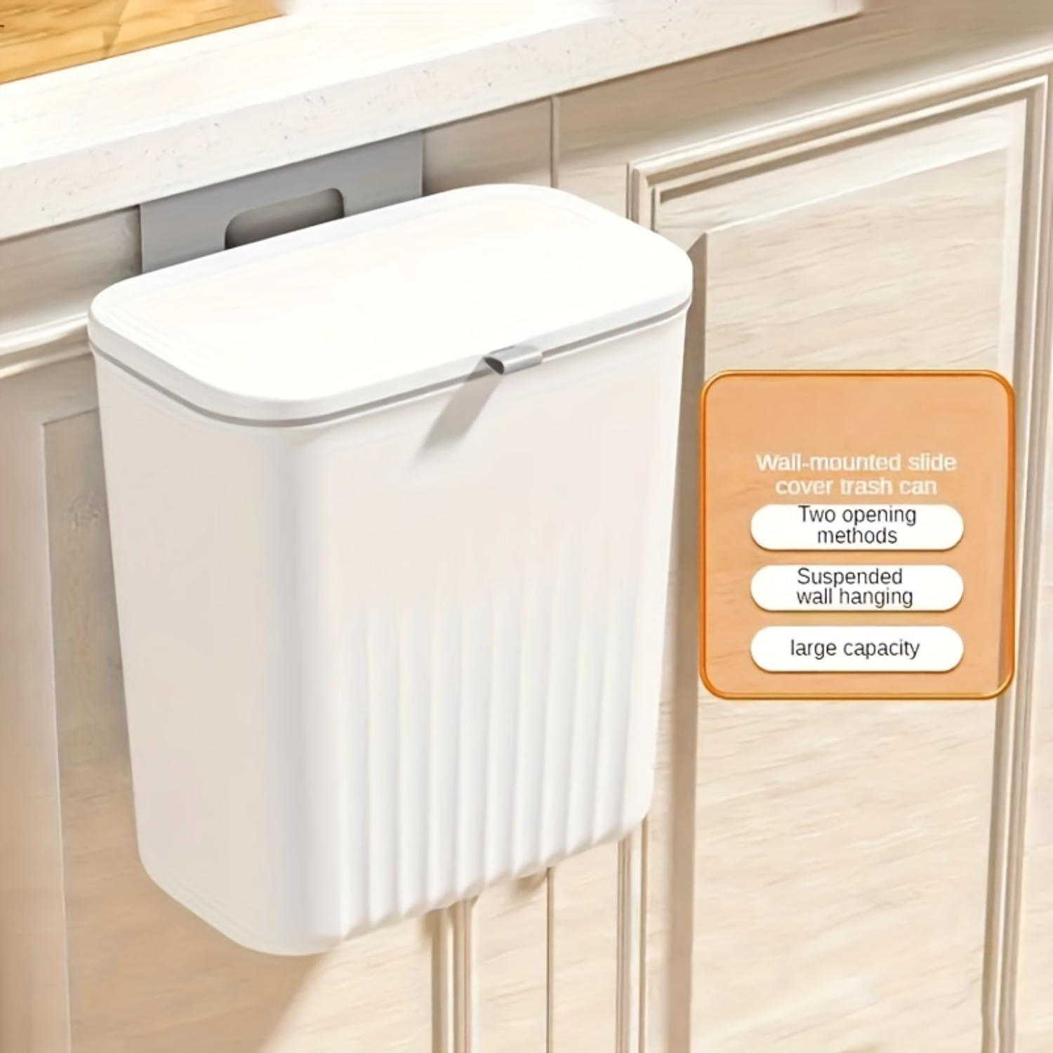 Bote de basura colgante de gran capacidad, contenedor de basura que ahorra espacio para cocina, oficina, baño, cesta de basura Pochacco