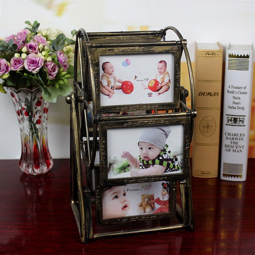 Kids Reuzenrad Fotolijst Set 5Inch Retro Koper Picture Frame Kids: Retro color