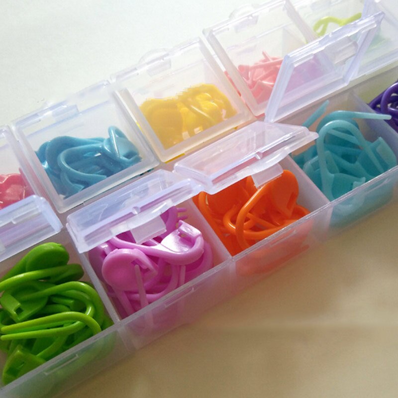 Simple Knitting Crochet Plastic Locking Stitch Colorful Needle Clip Sweater Knit Tool Mark Clasp DIY Crafts Sewing Supplies